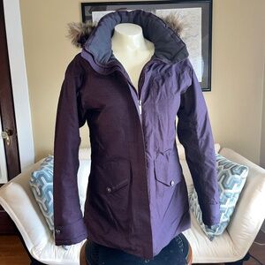 Helly Hansen Insulated Urban Parka Purple Removable Hood Faux Fur Trim